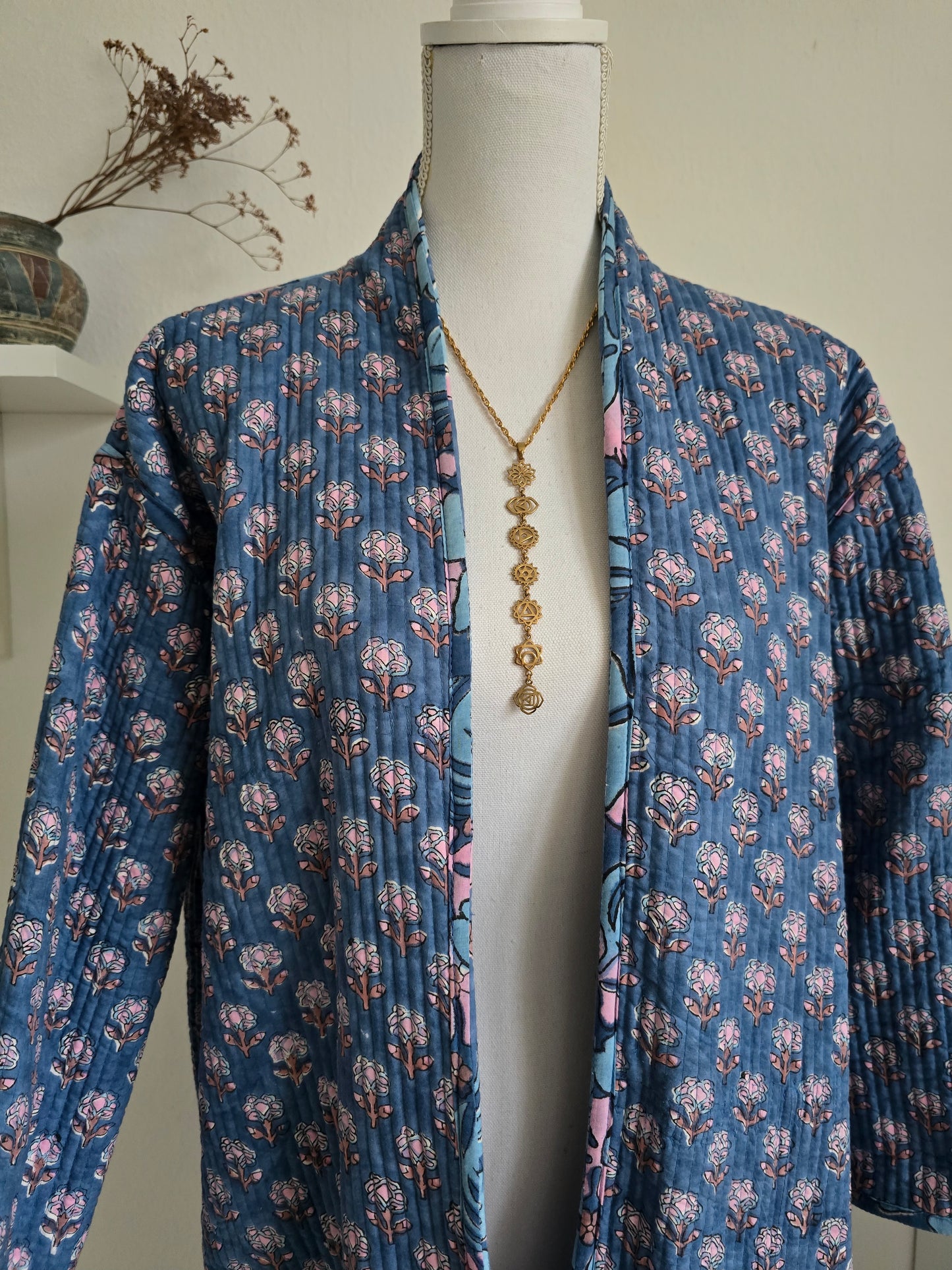 Wendbarer gesteppter Kimono aus Baumwolle