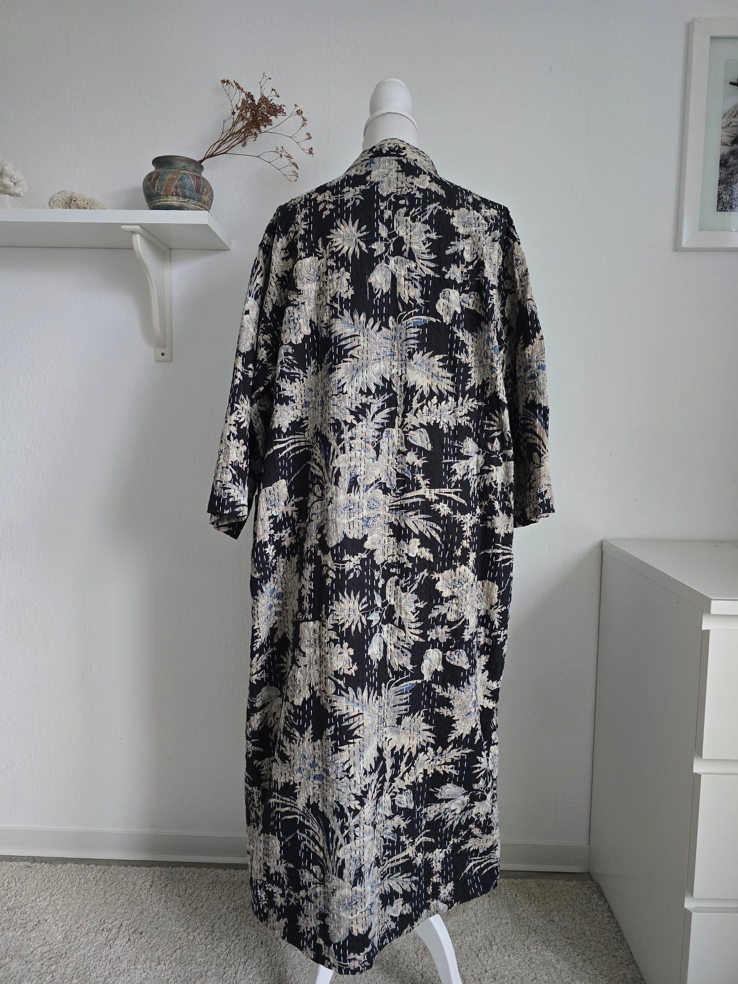Wendbarer gesteppter Kantha Kimono aus Baumwolle