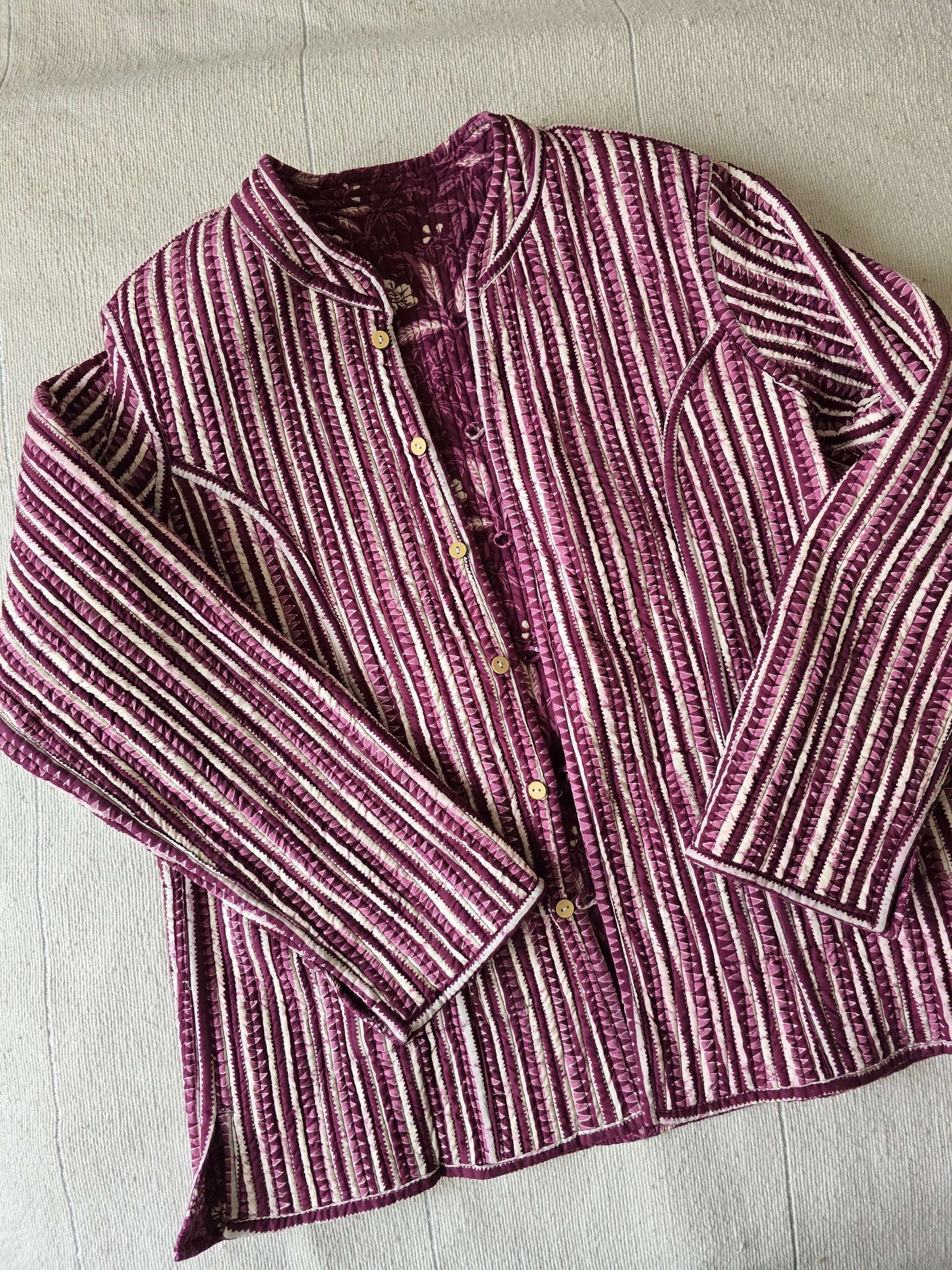 Quilted Cotton Jacket Burgundy