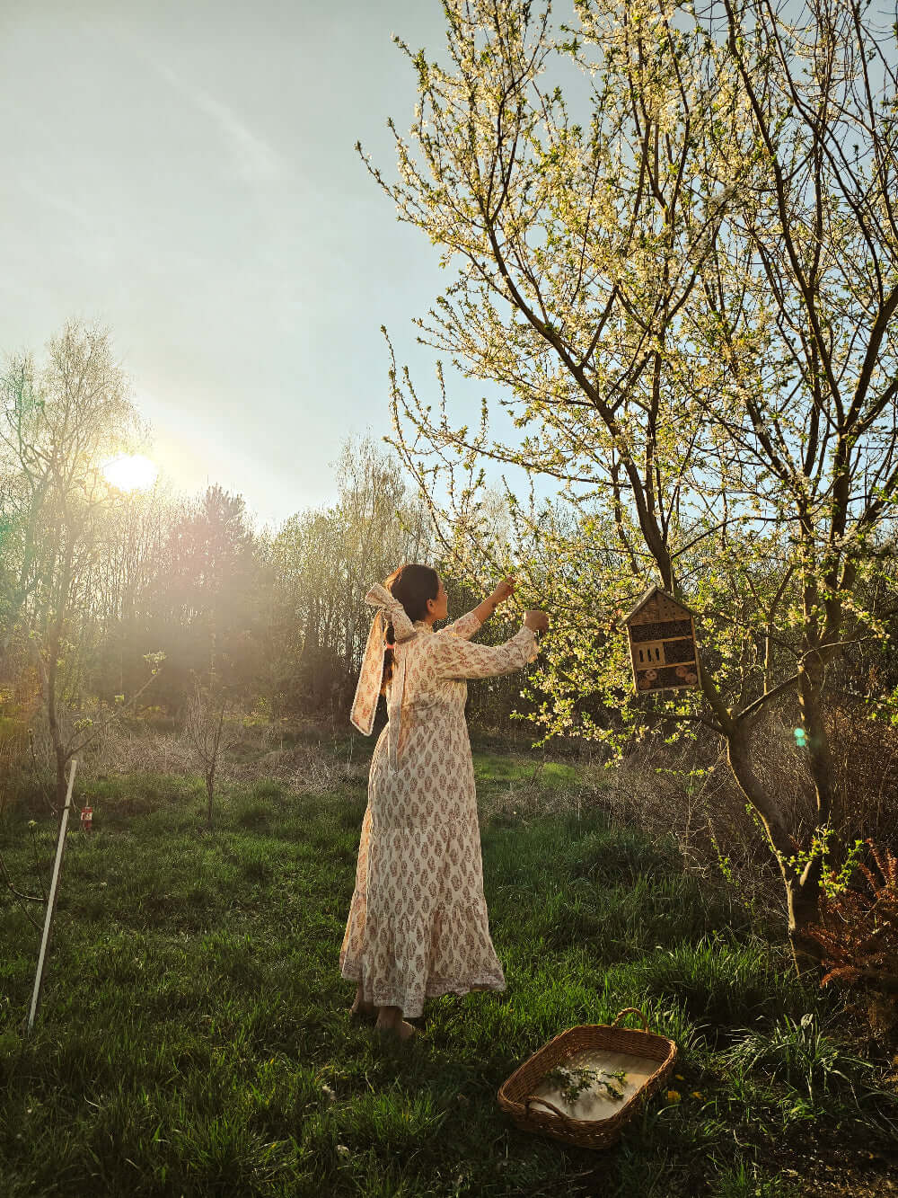 Sommer Maxi Baumwollkleid Mit Taschen