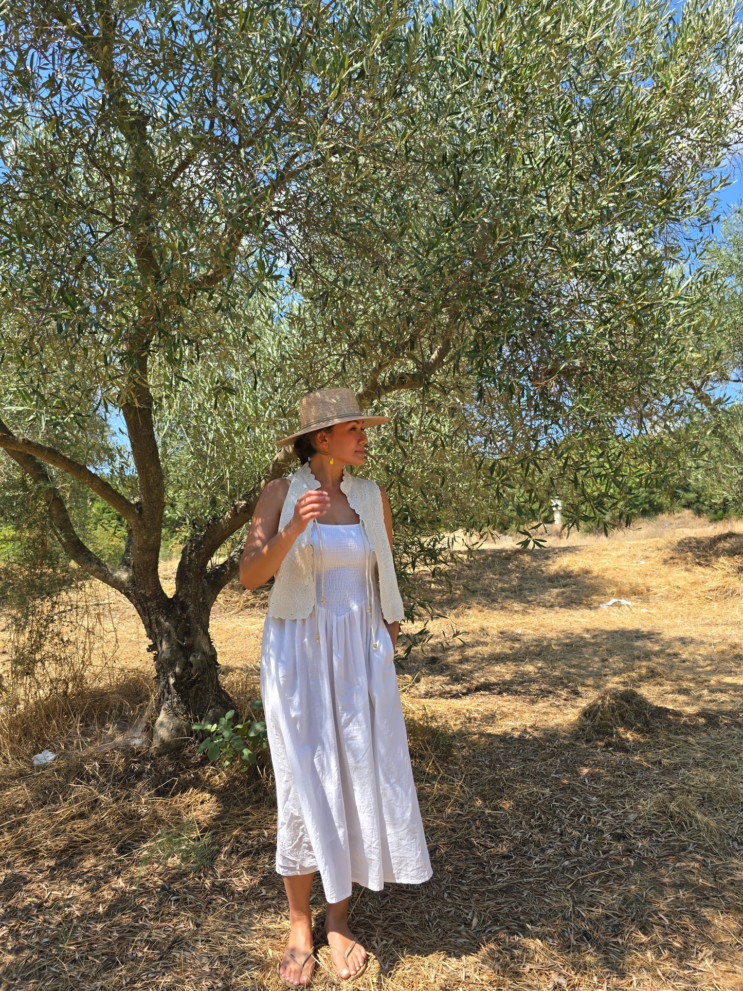 Jardin Midi Kleid - Weiß