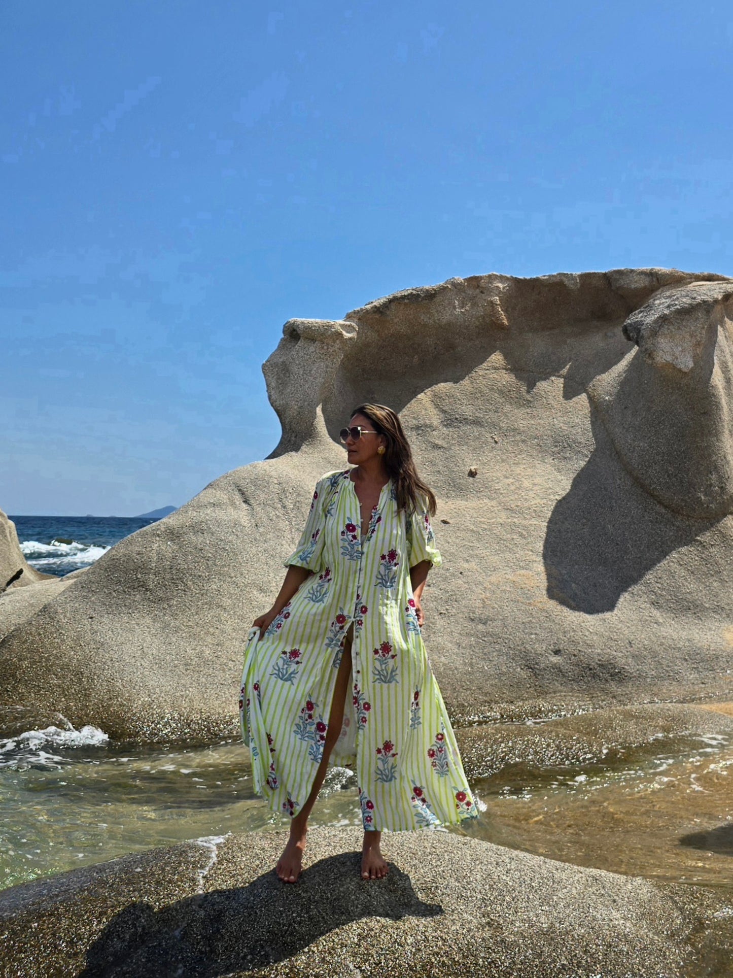 Rumi – Handbedrucktes Baumwollkleid