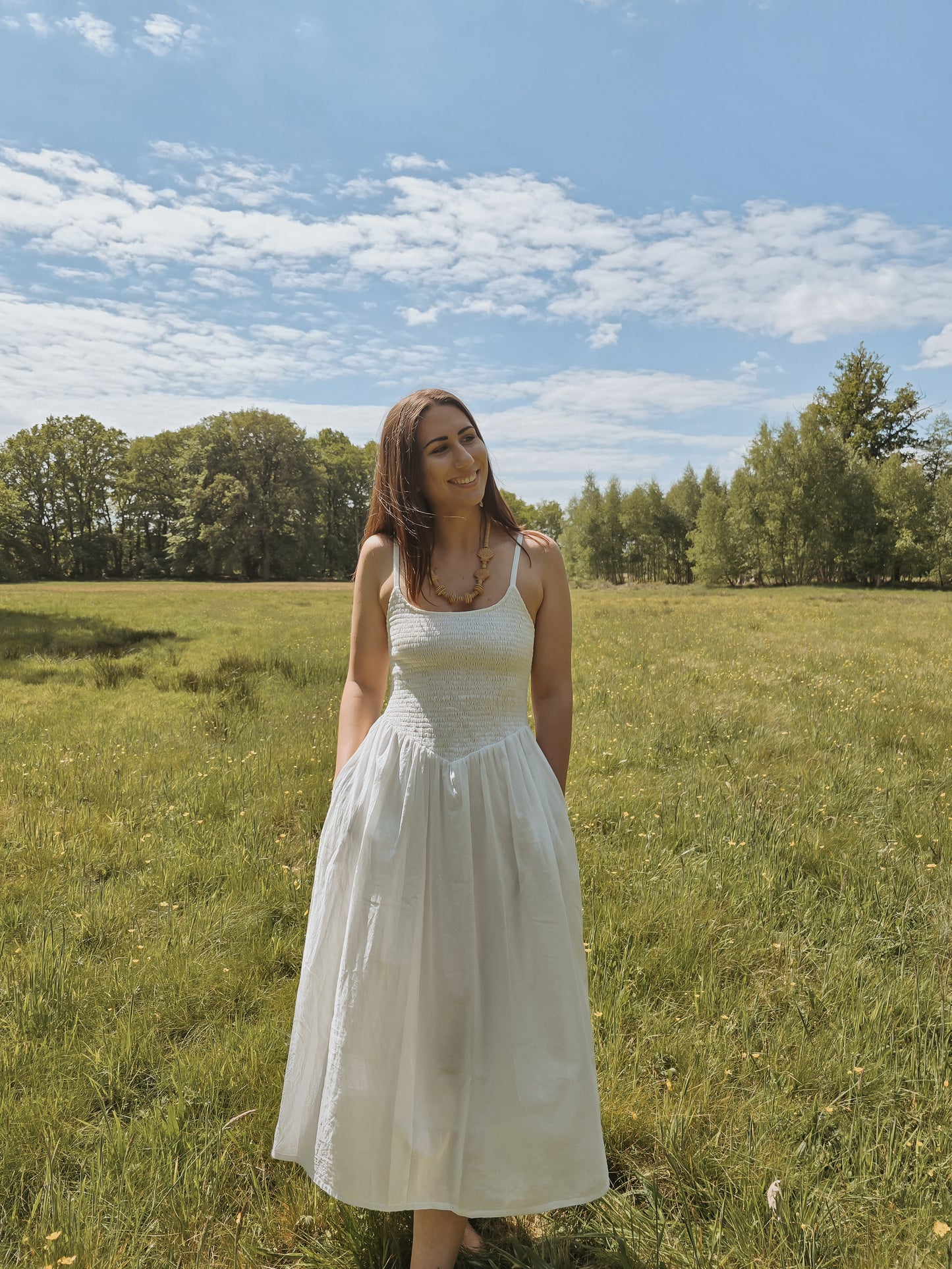 Baumwollkleid mit Taschen für Damen