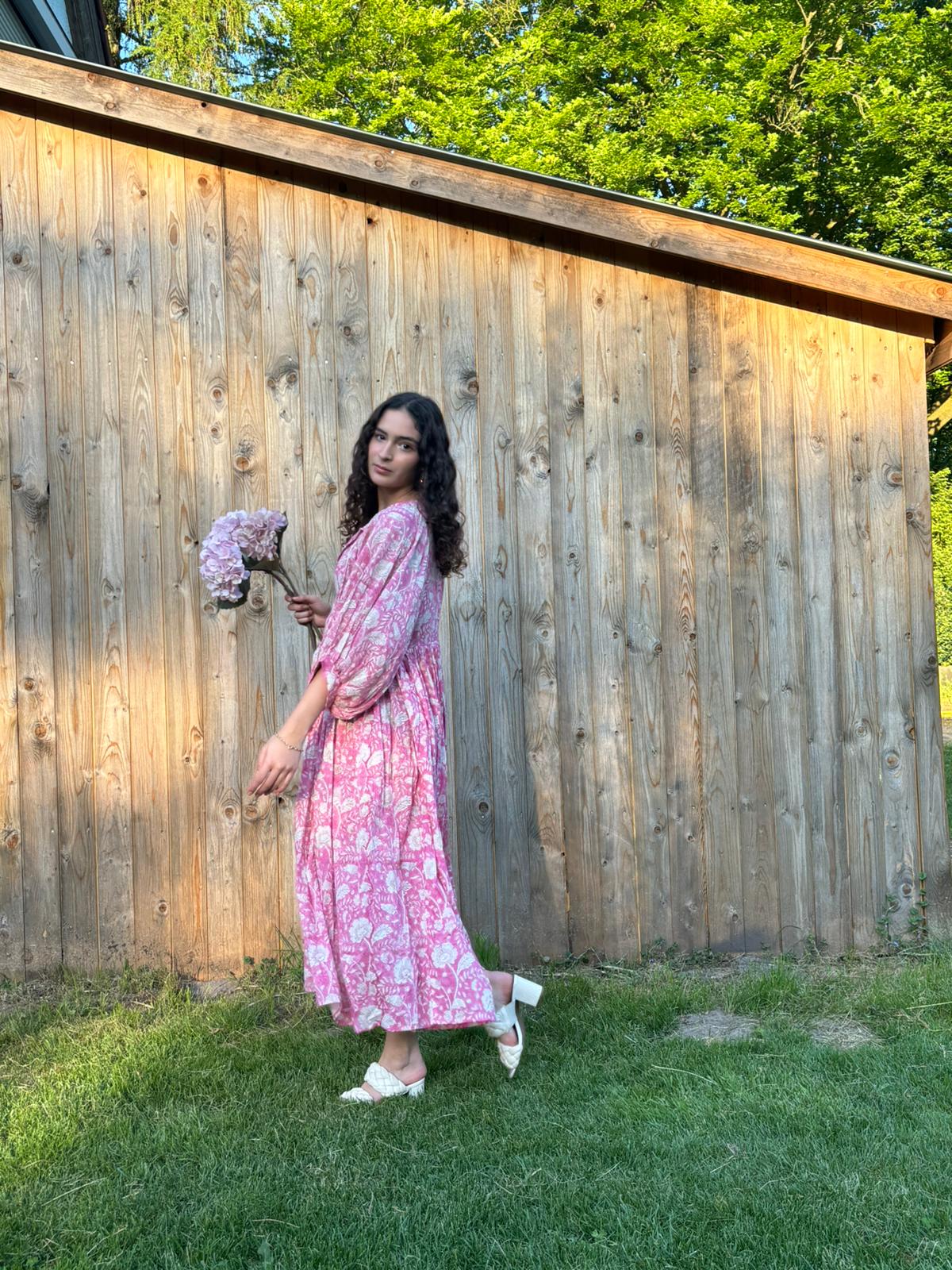 Handgemachte Baumwolle Kleid Mit Taschen