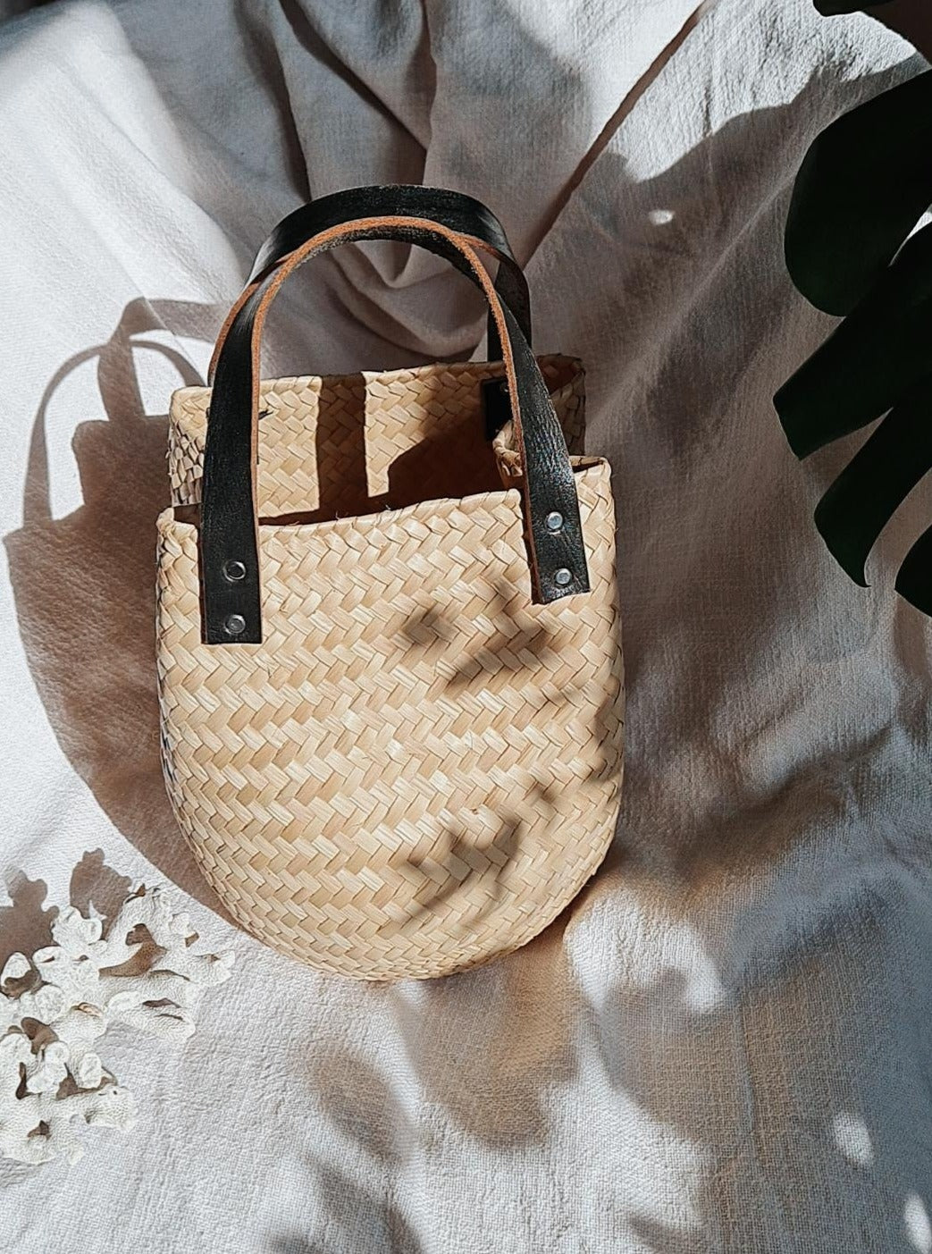 Korb Tasche Kleine Eckige Tasche Türkise Korbtasche Strohtasche