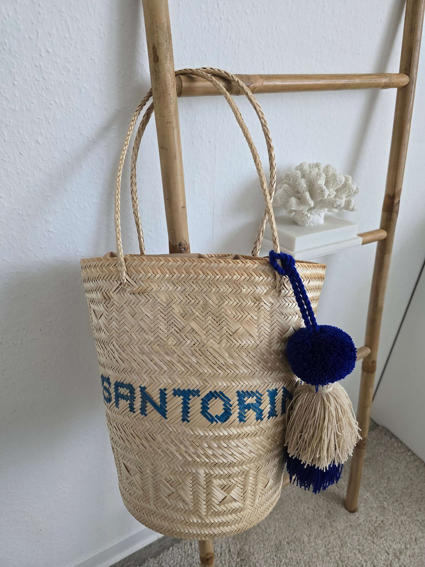 Santorini Raffia Korb Tasche