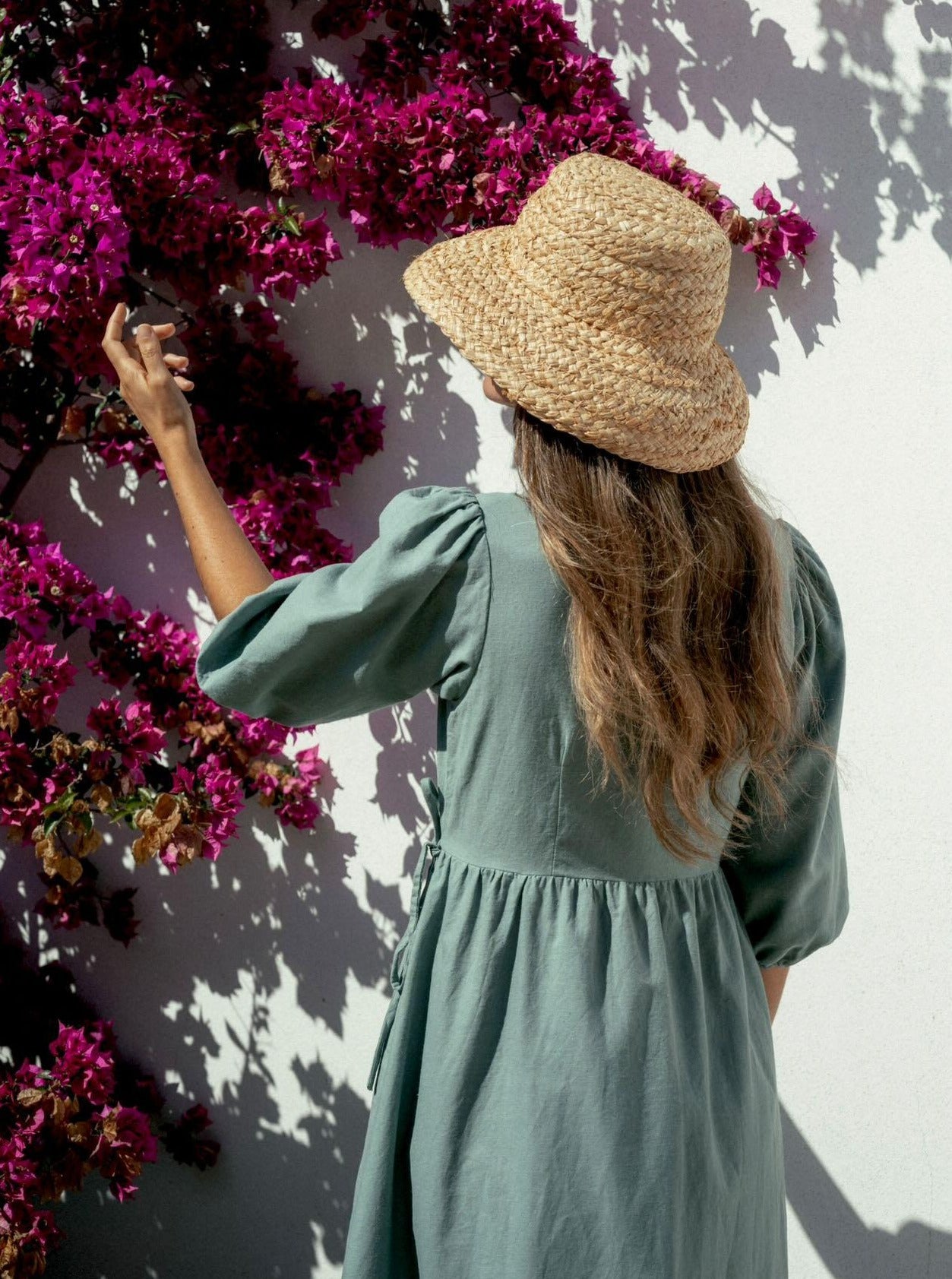 Wickelkleid aus Baumwolle und Leinen