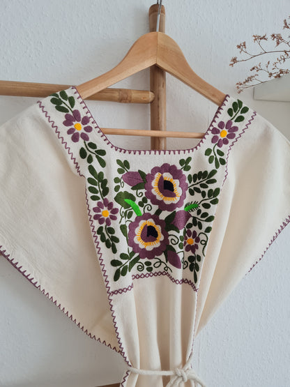 Handbestickte Baumwollbluse Nr. 9 – Creme