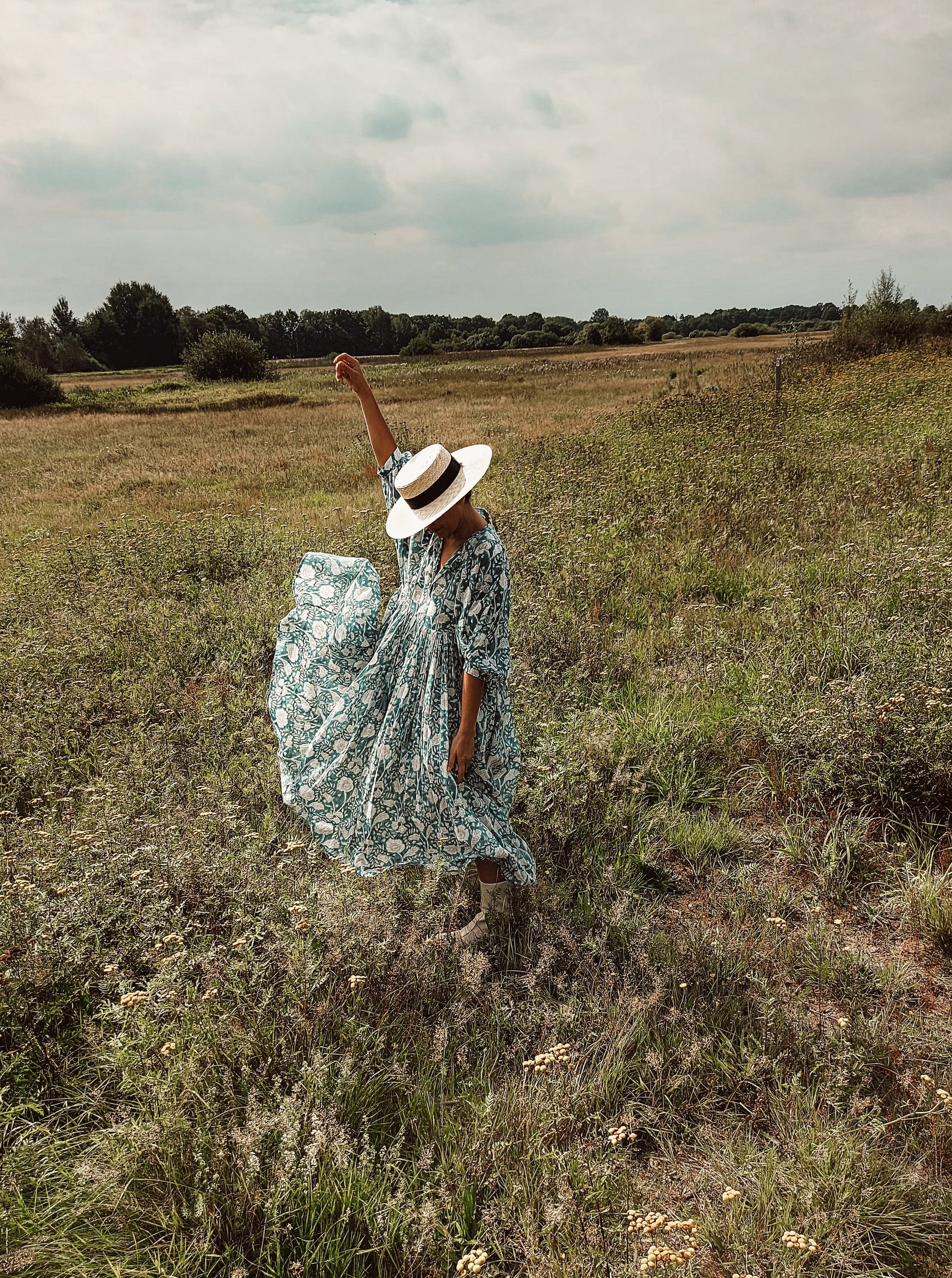 Handblockdruck Boho Kleid