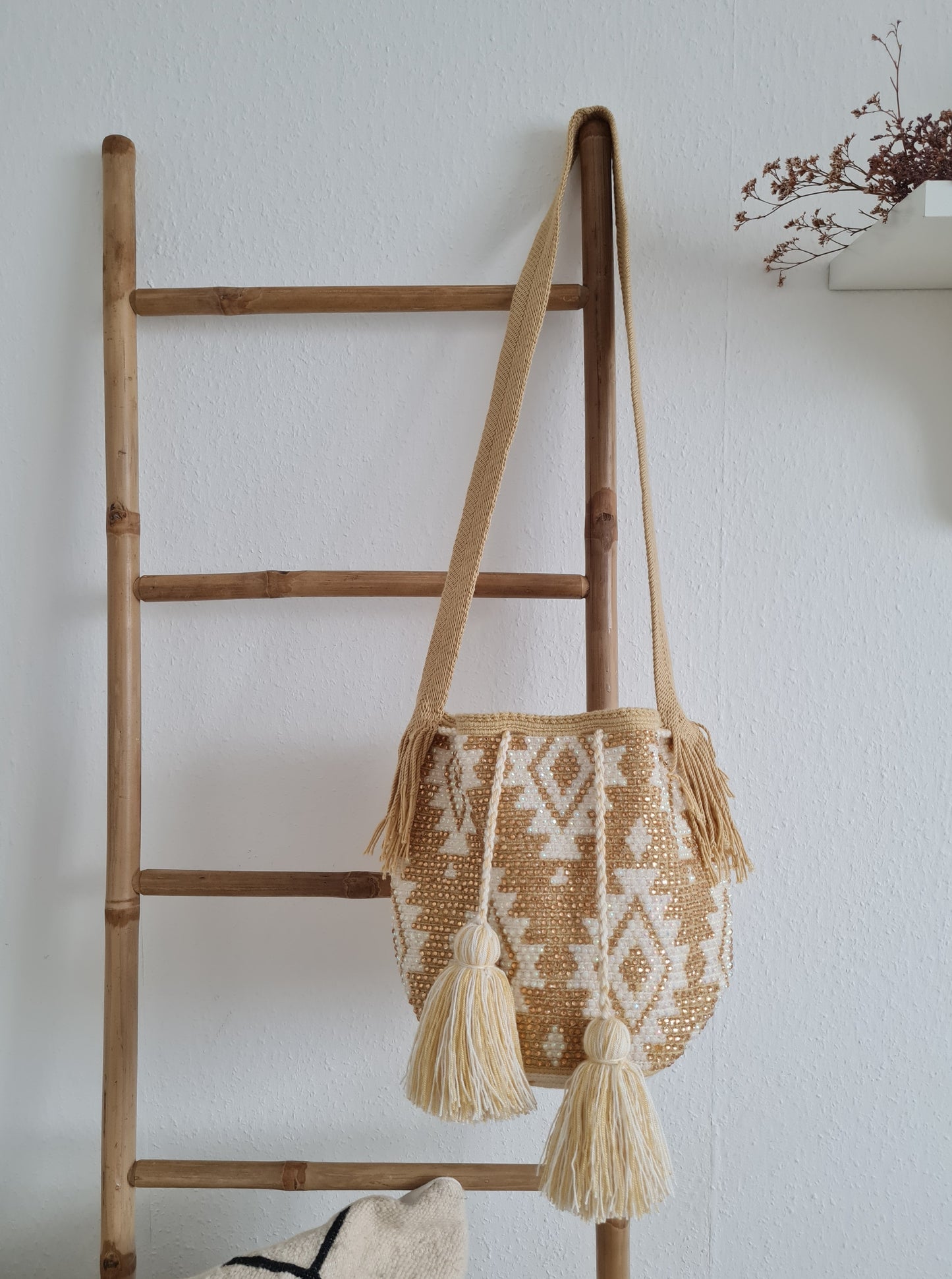 Wayuu Tasche – Strasscreme