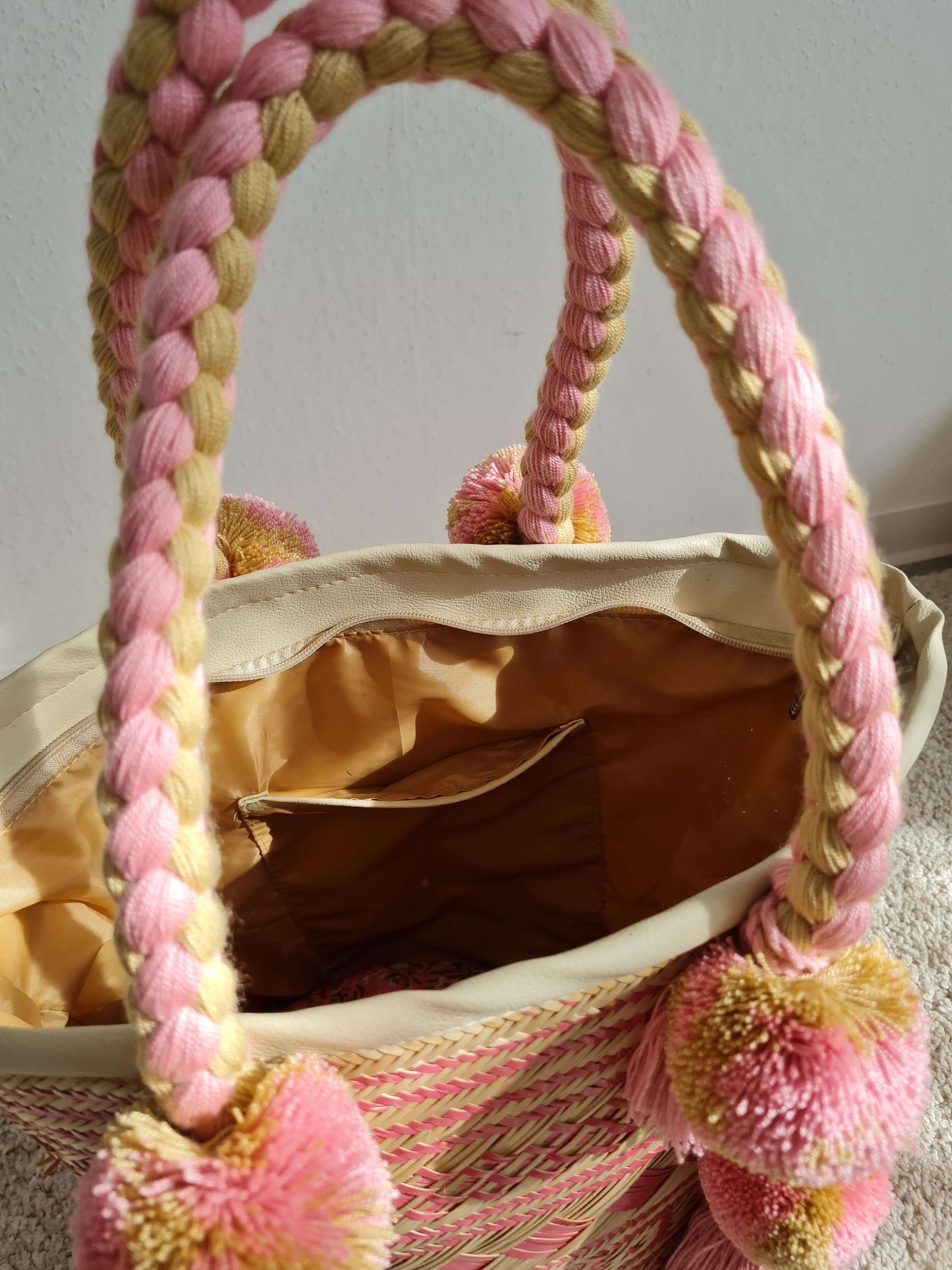 Handgemachte Korb Tasche - Rosa