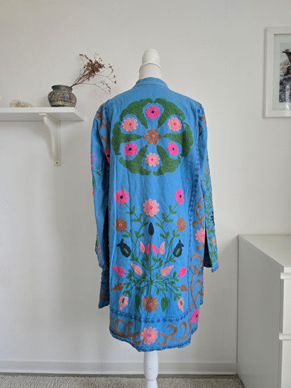 bestickter langer Kaftan aus Baumwolle