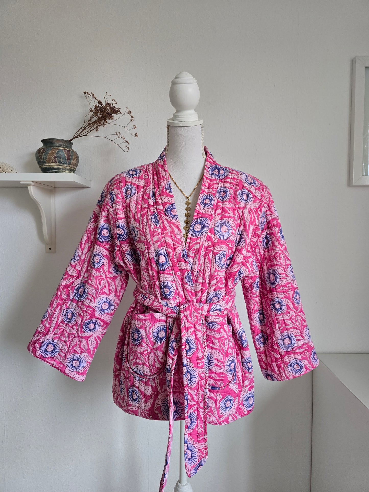 Gesteppte Kimono-Wendejacke