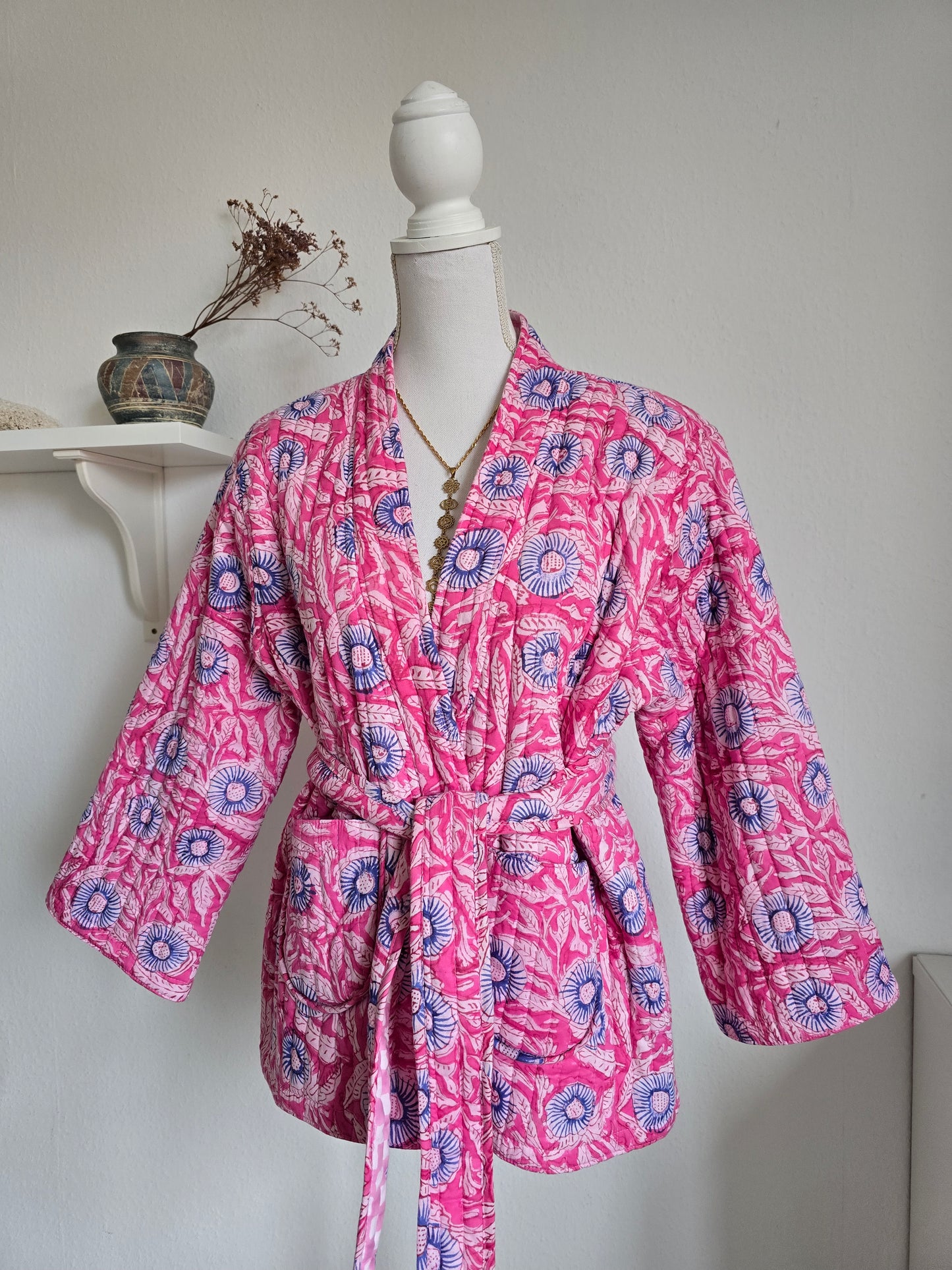 Gesteppte Kimono-Wendejacke