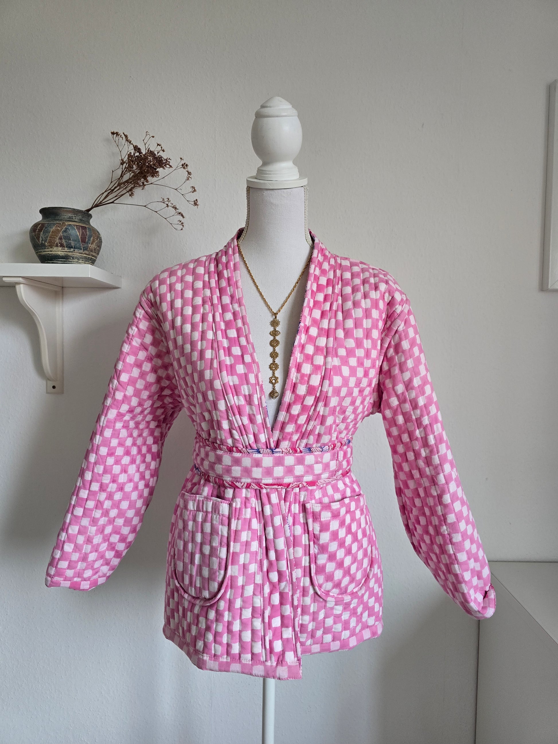 Gesteppte Kimono-Wendejacke