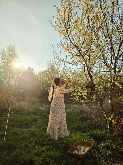 Sommer Maxi Baumwollkleid Mit Taschen