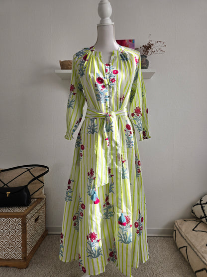 Handgemachtes langes Sommerkleid aus Baumwolle