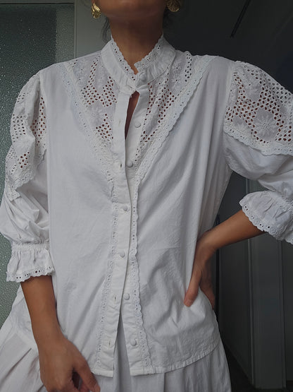 NEU - Zoey Baumwollbluse – Weiß
