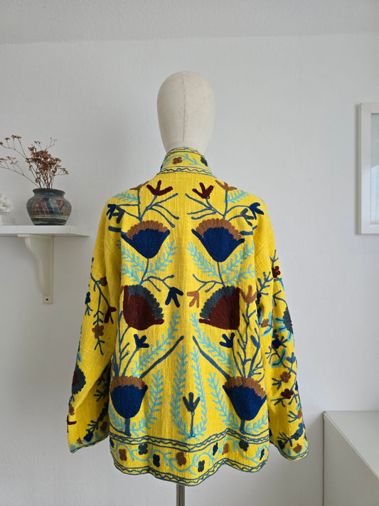 Bestickte Jacke - Gelb
