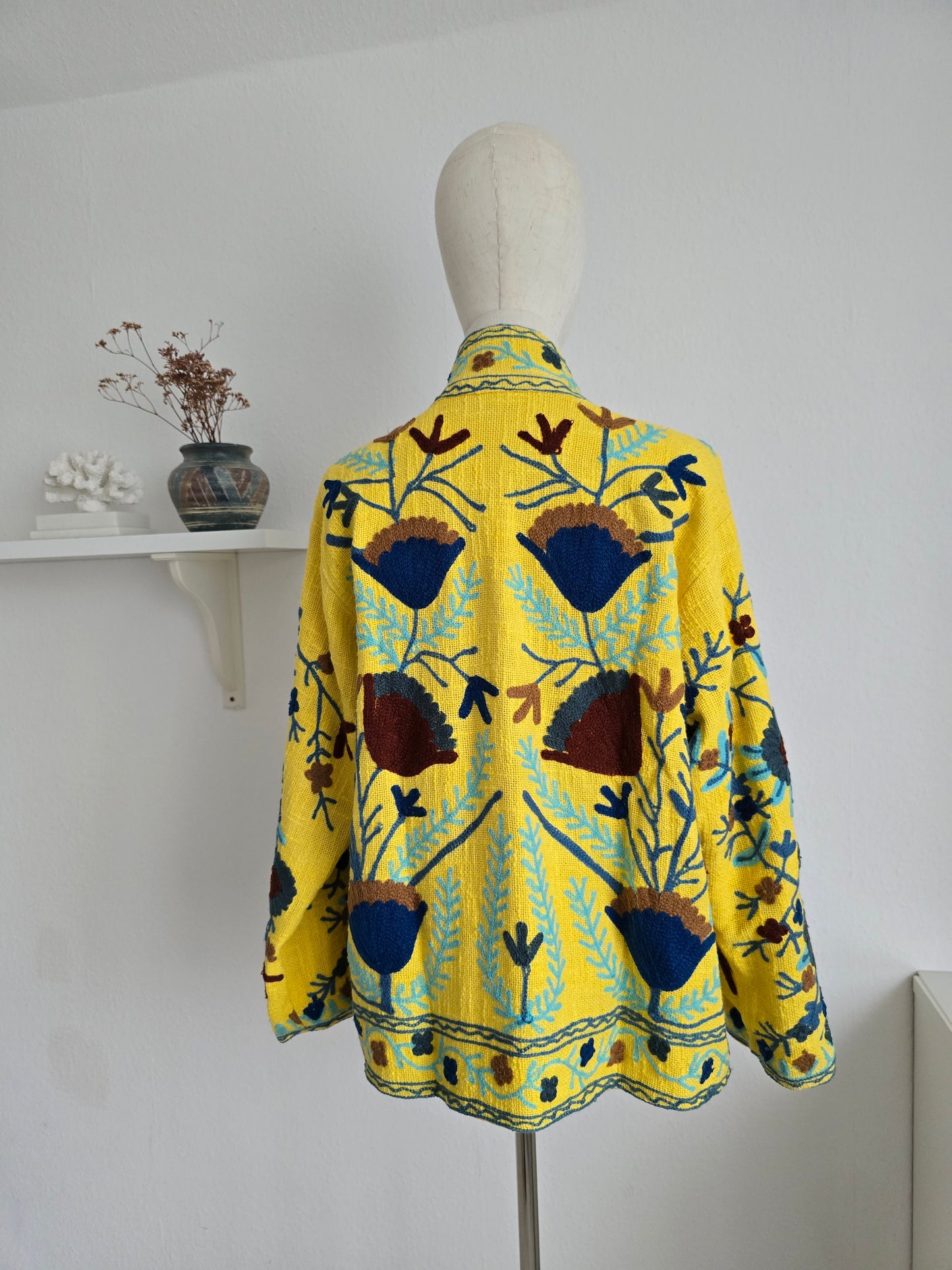 Bestickte Jacke - Gelb