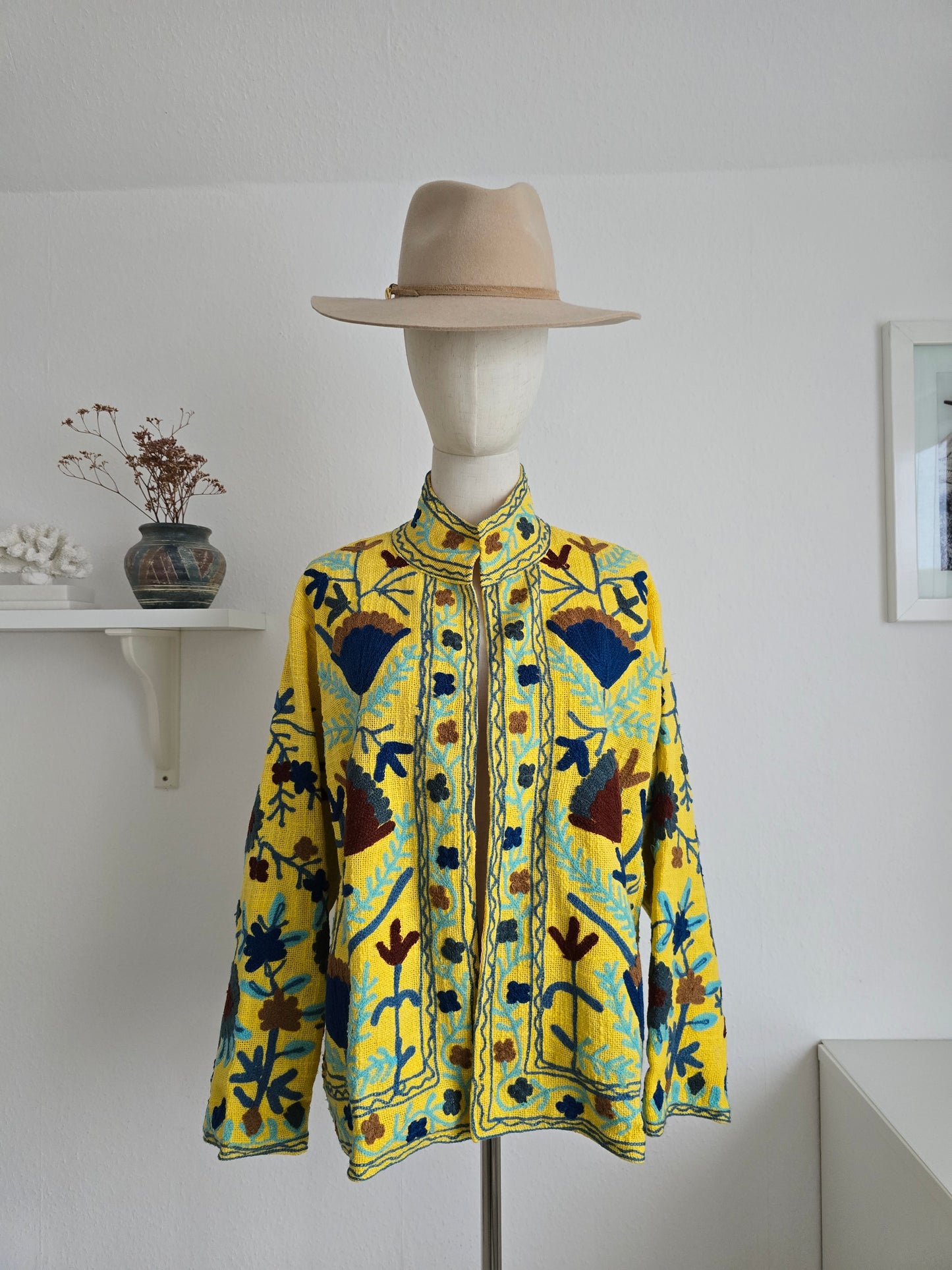 Bestickte Jacke - Gelb