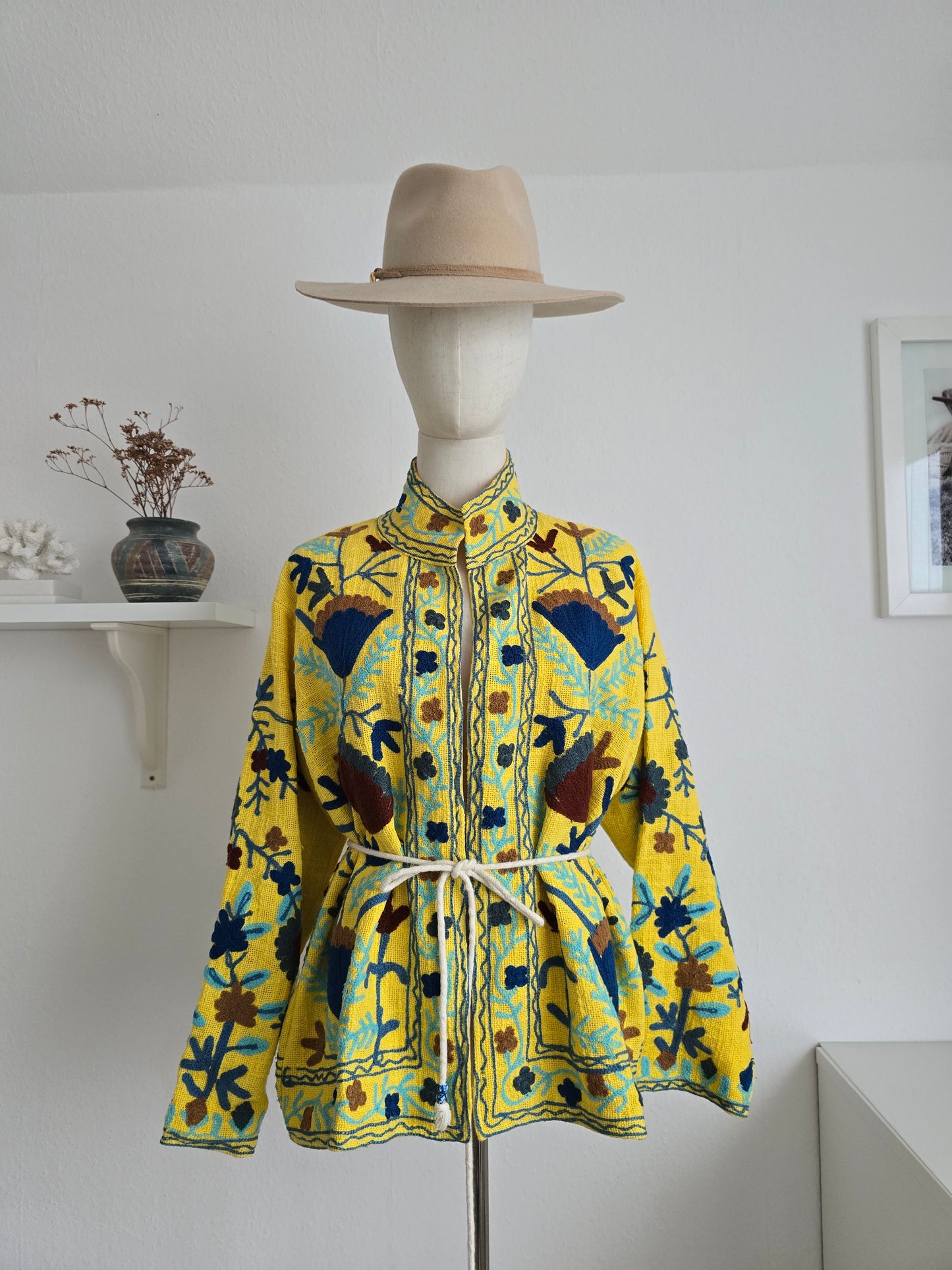 Bestickte Jacke - Gelb
