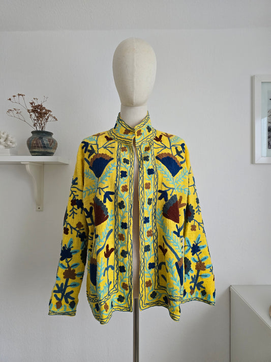 Bestickte Jacke - Gelb