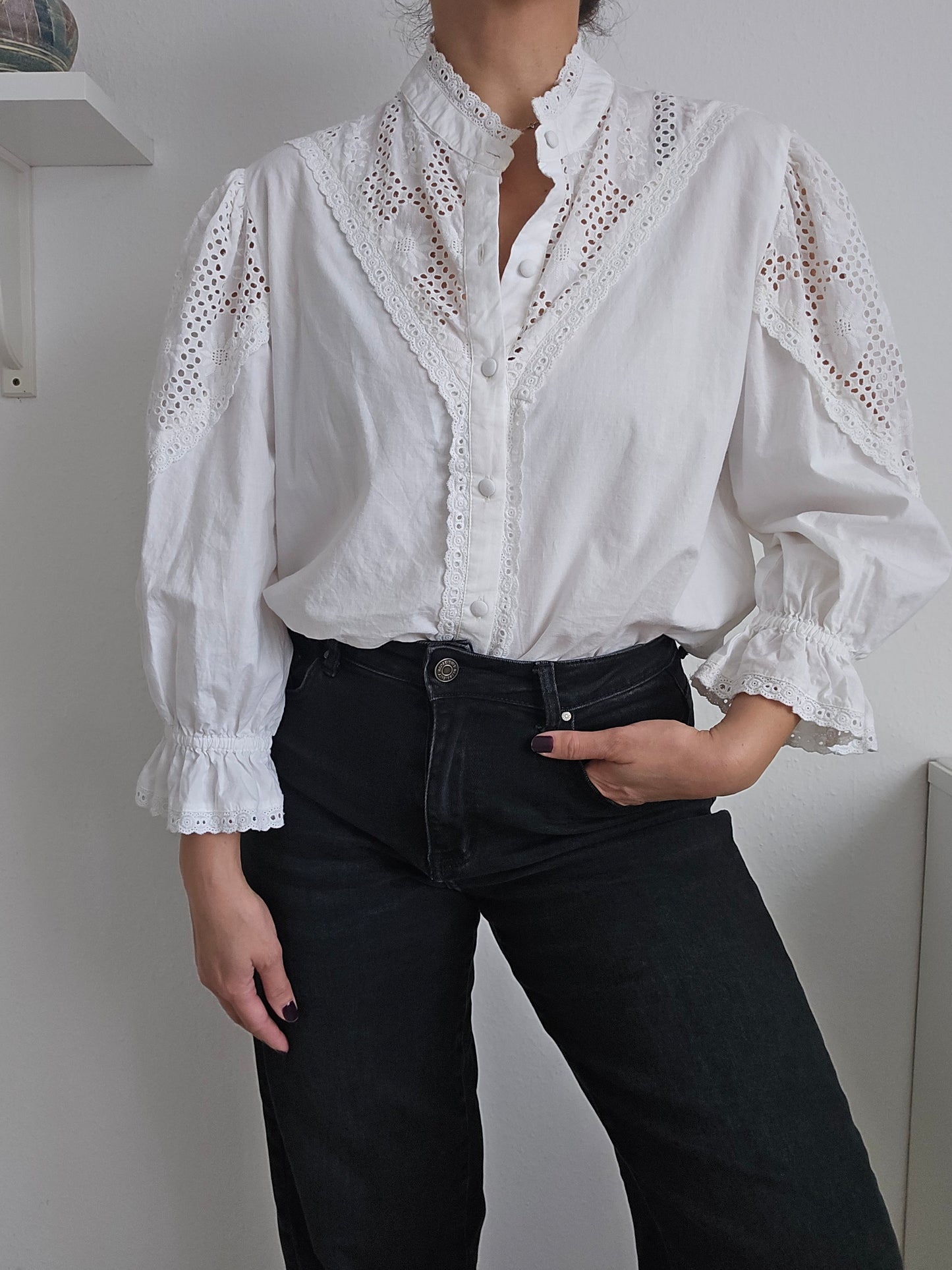 Zoey Baumwollbluse – Weiß