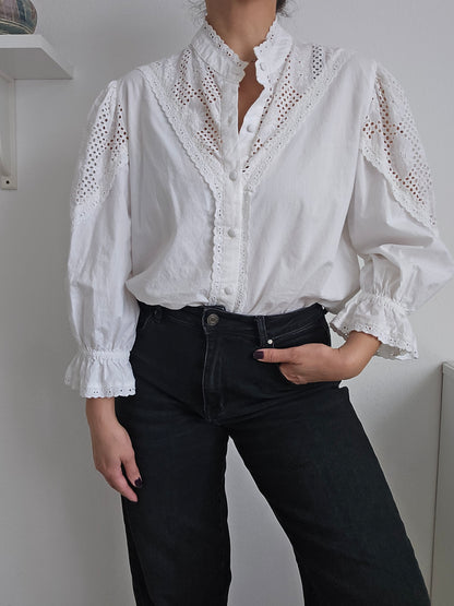 Zoey Baumwollbluse – Weiß