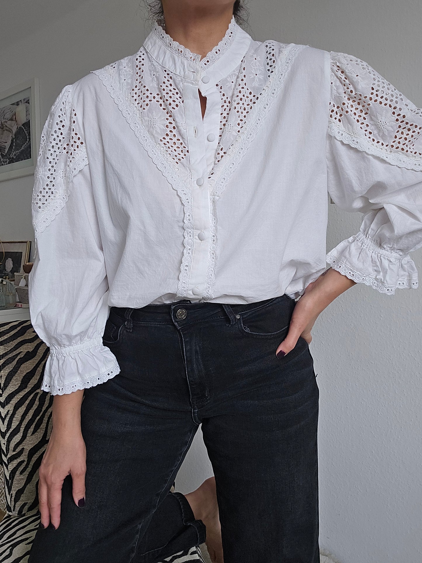 Zoey Baumwollbluse – Weiß