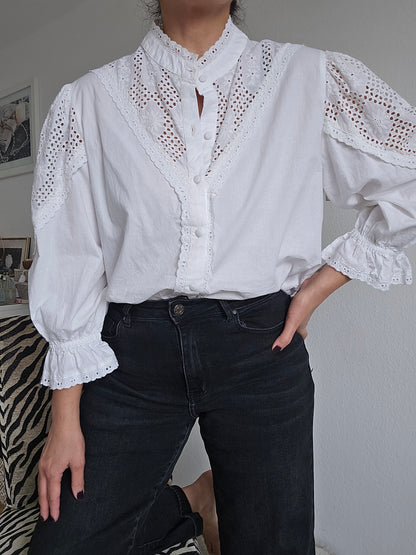 Zoey Baumwollbluse – Weiß