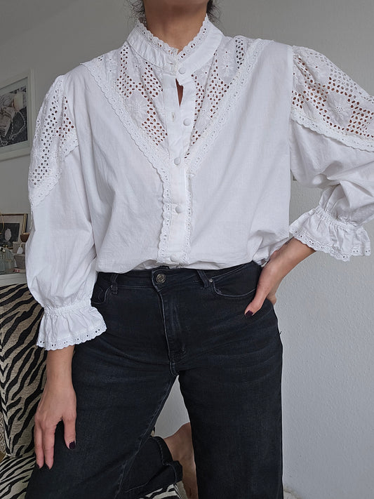 Zoey Baumwollbluse – Weiß