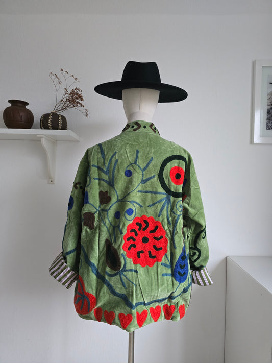 Wendbare bestickte Samtjacke