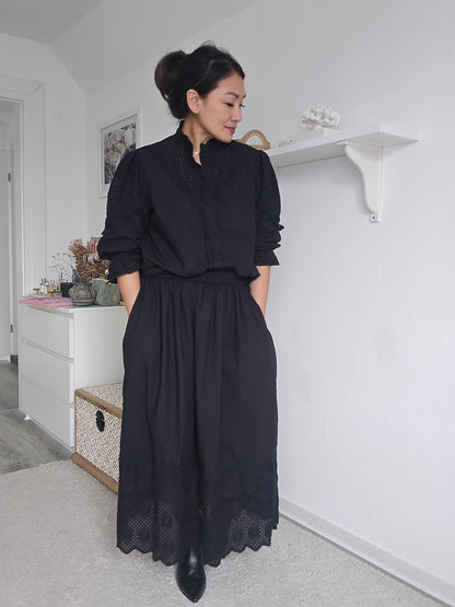 Zoey Baumwollrock - Schwarz