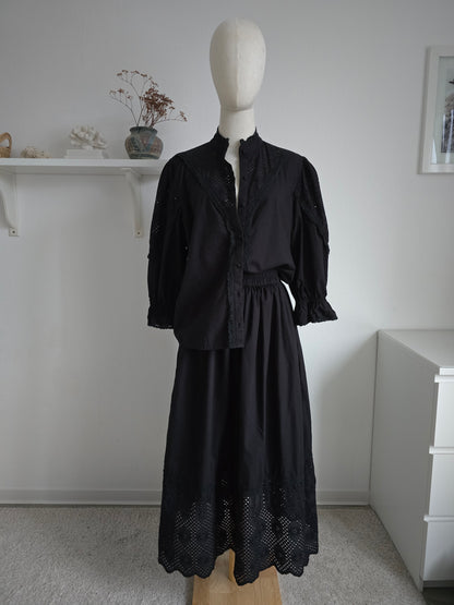 Zoey Baumwollrock - Schwarz