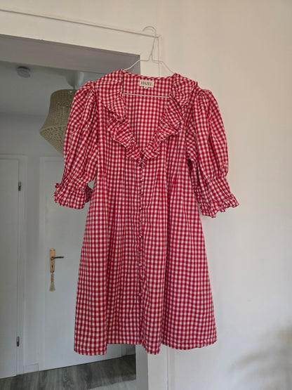 Red Vichy Check Mini Dress