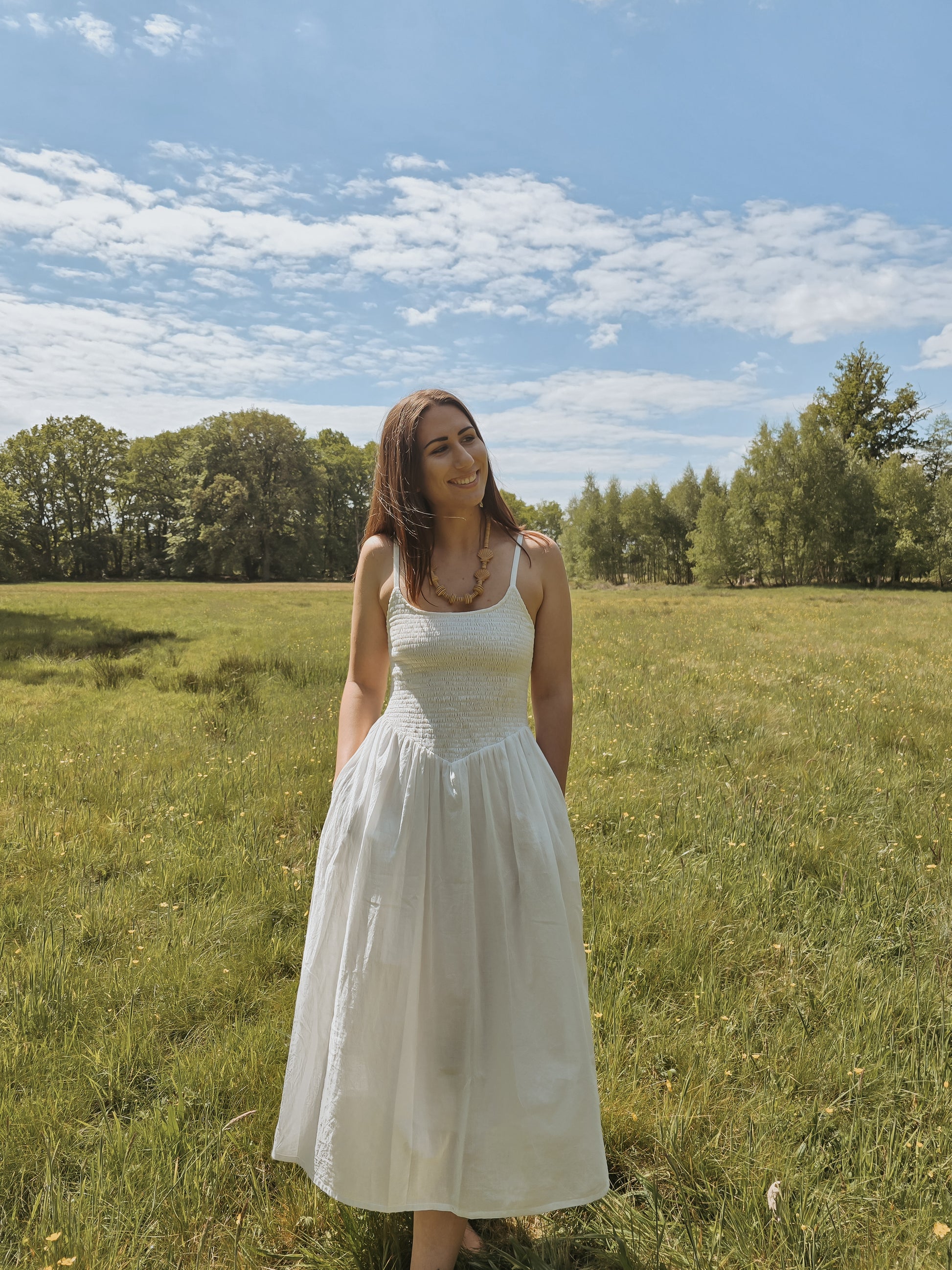 Baumwollkleid mit Taschen für Damen