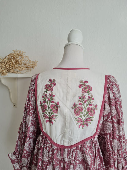 Boho-Minikleid aus Baumwolle