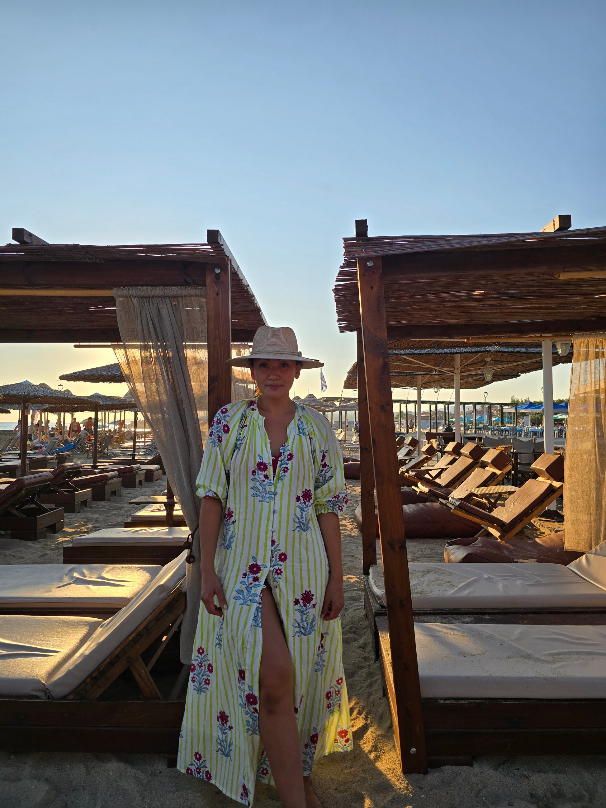 Cotton Kaftan Style Midi Dress