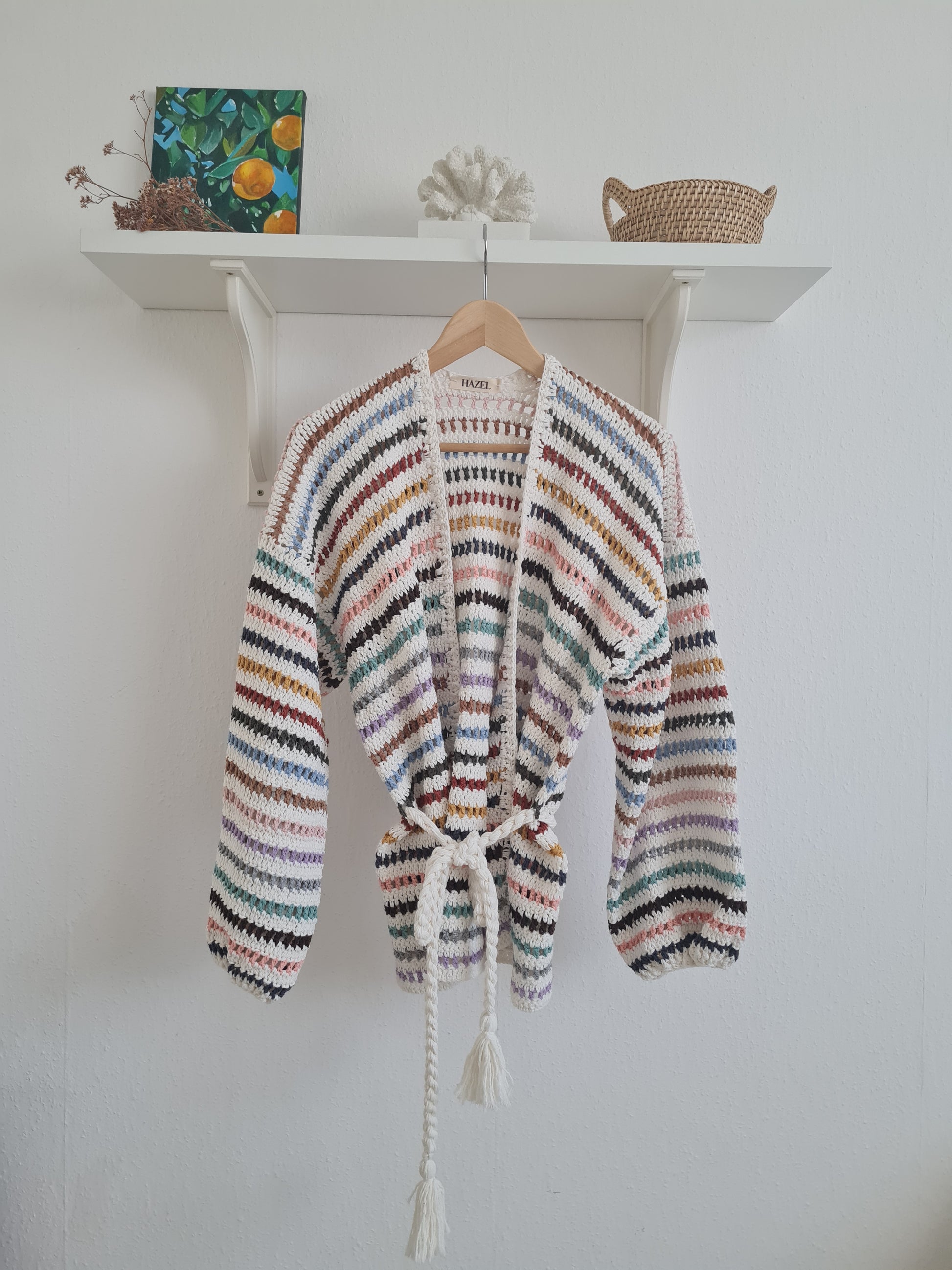 Handmade Cotton Stipes Cardigan