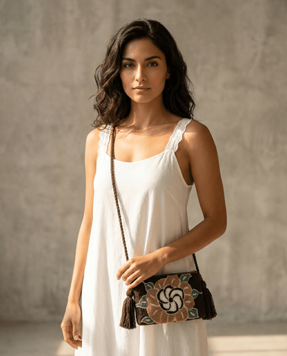 Wayuu Clutch – Braun/Grün