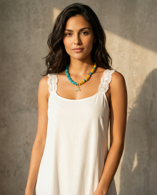 Quadratische Glasperlenkette - Fahrrad