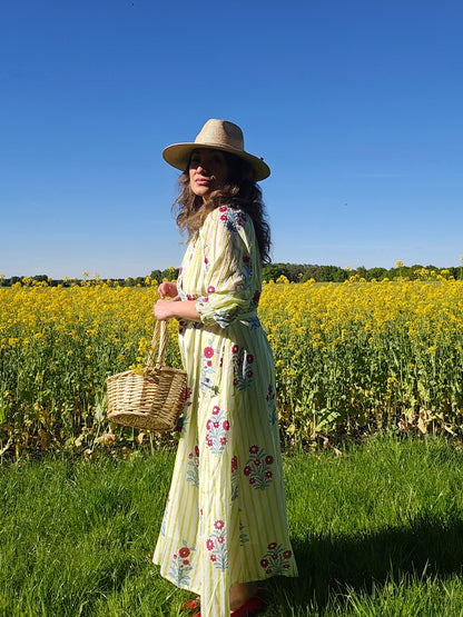 Handgemachtes langes Sommerkleid aus Baumwolle