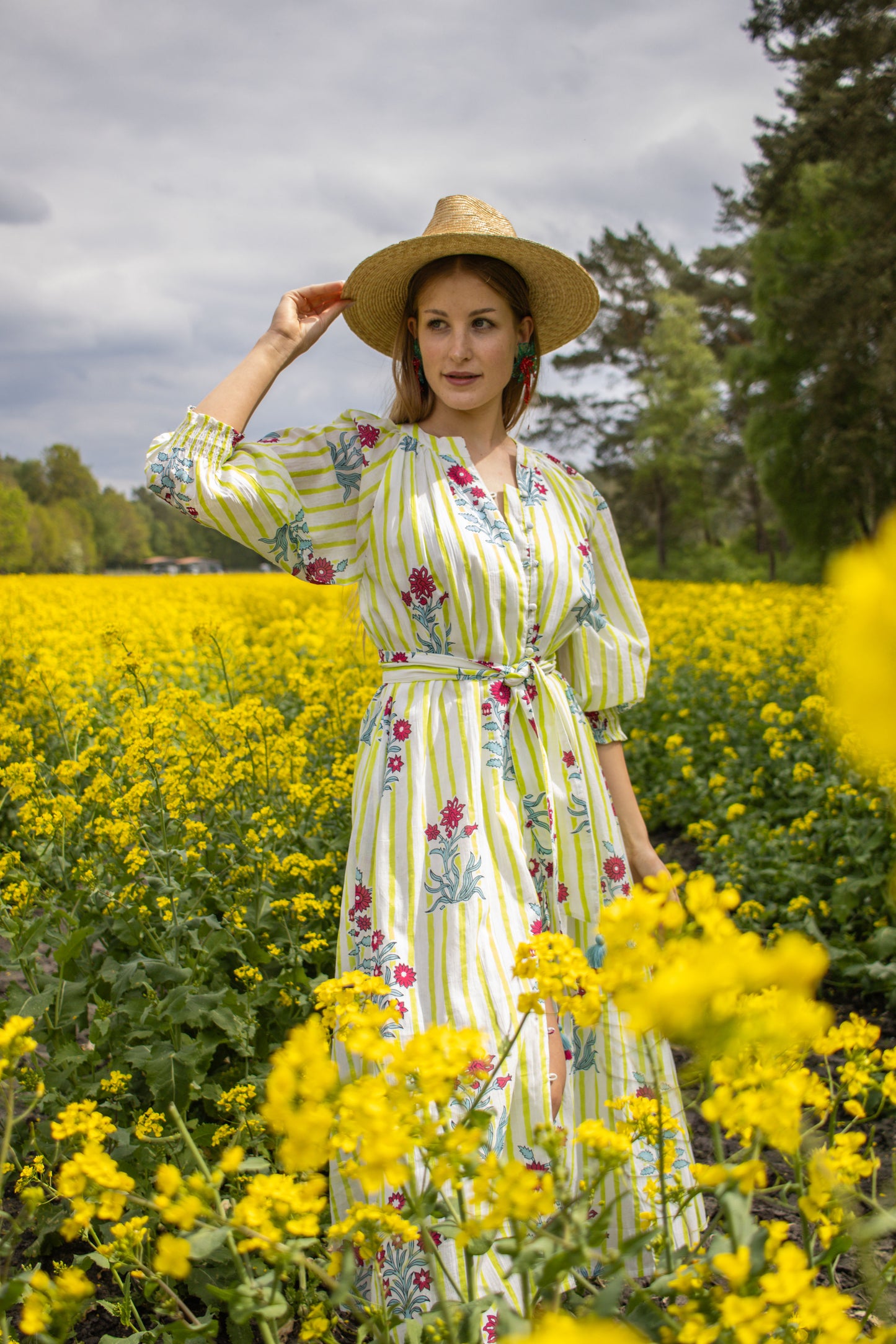 Rumi – Handbedrucktes Baumwollkleid