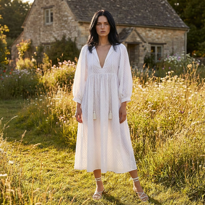 Lucia Weißes Midikleid