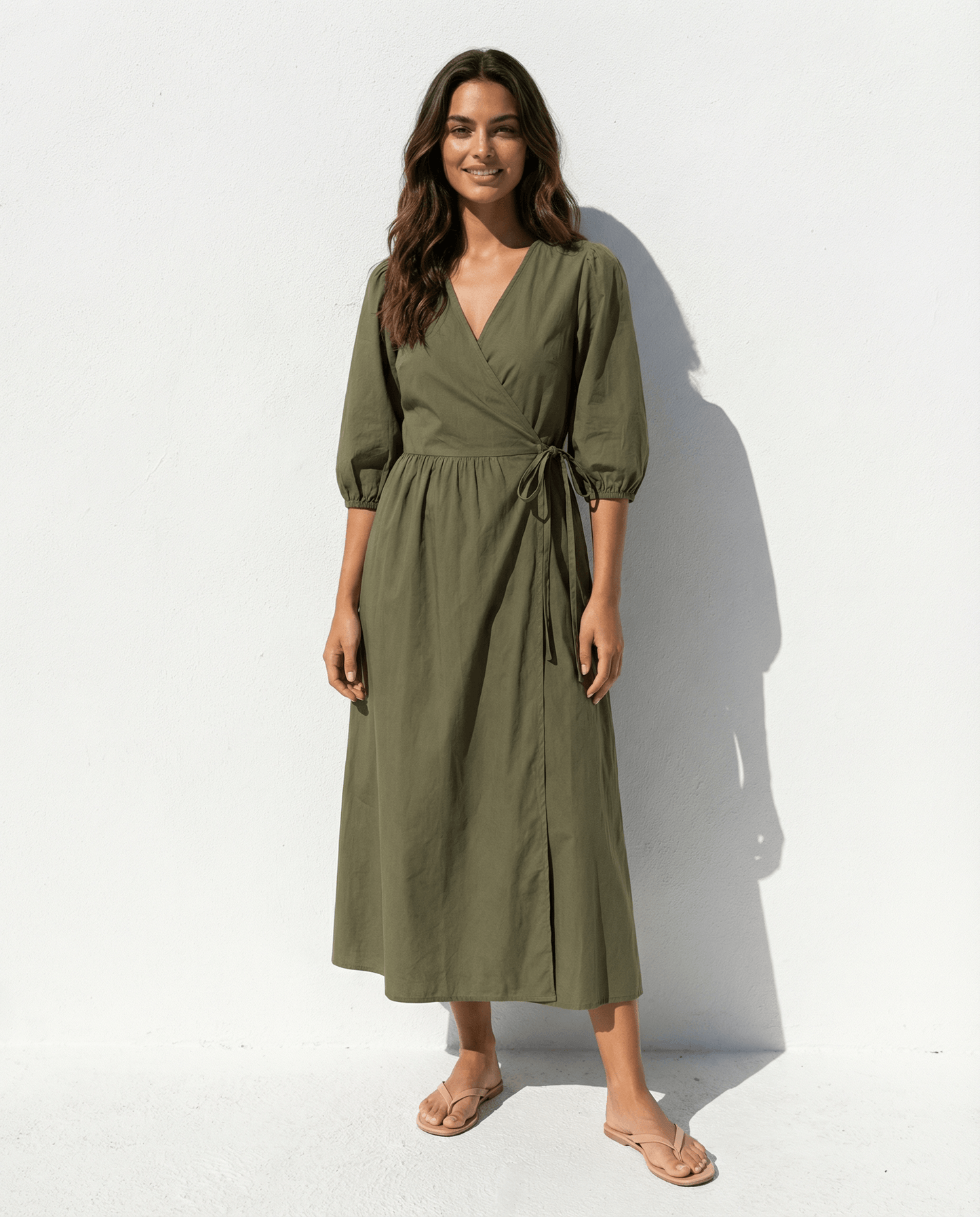 Mira Wickelkleid aus Baumwolle mit Taschen