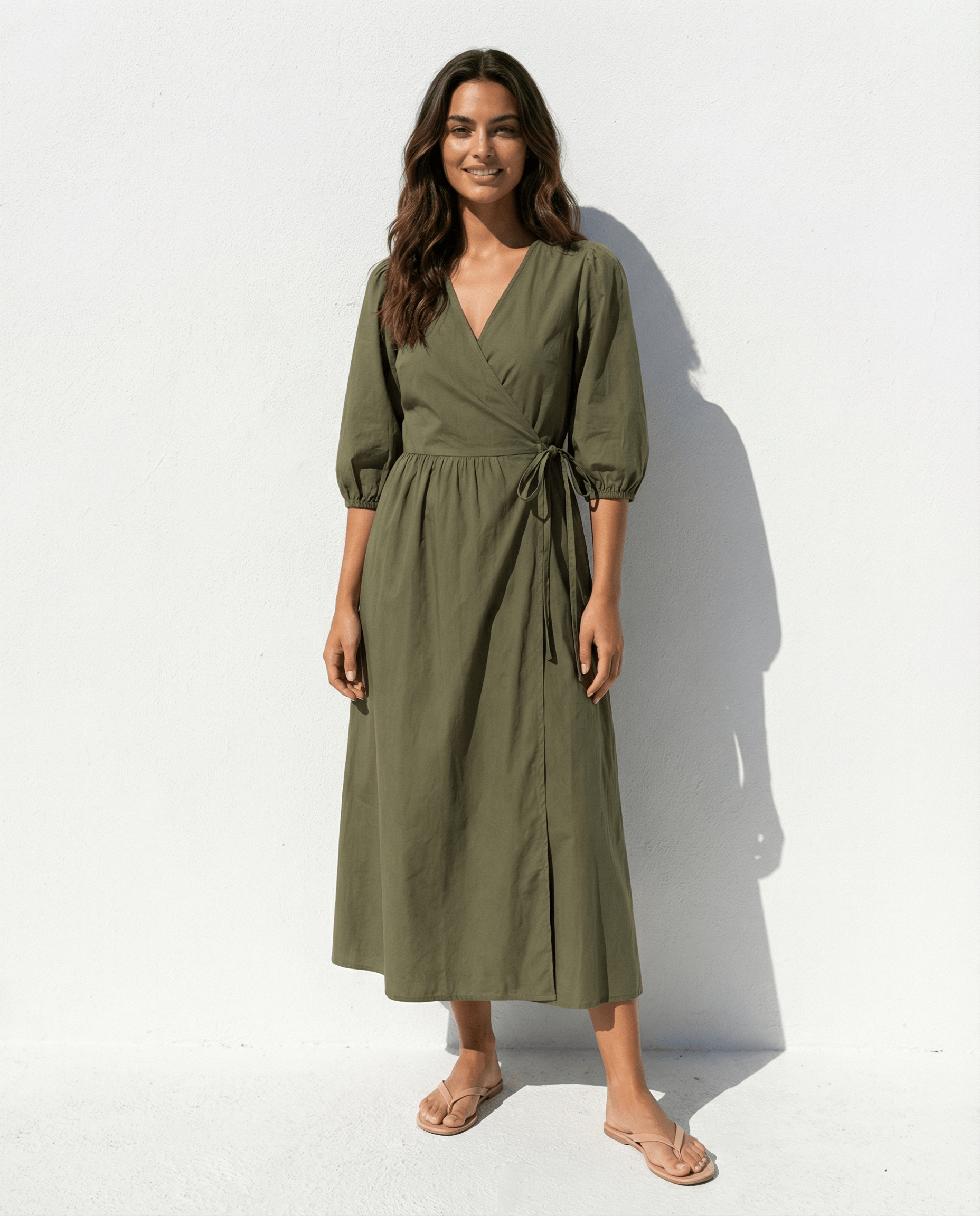 Mira Wickelkleid aus Baumwolle mit Taschen