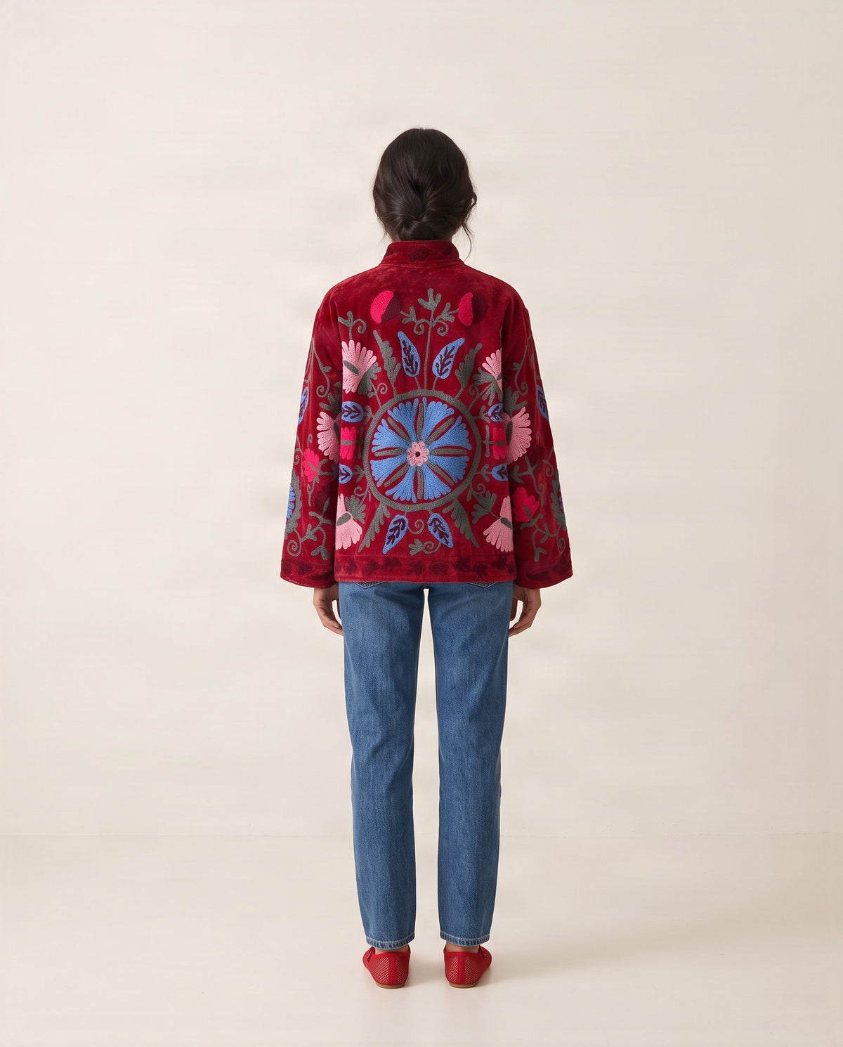 Wendbare bestickte Samtjacke No.4