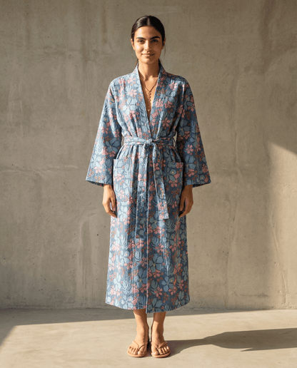 Wendbarer gesteppter Kimono aus Baumwolle