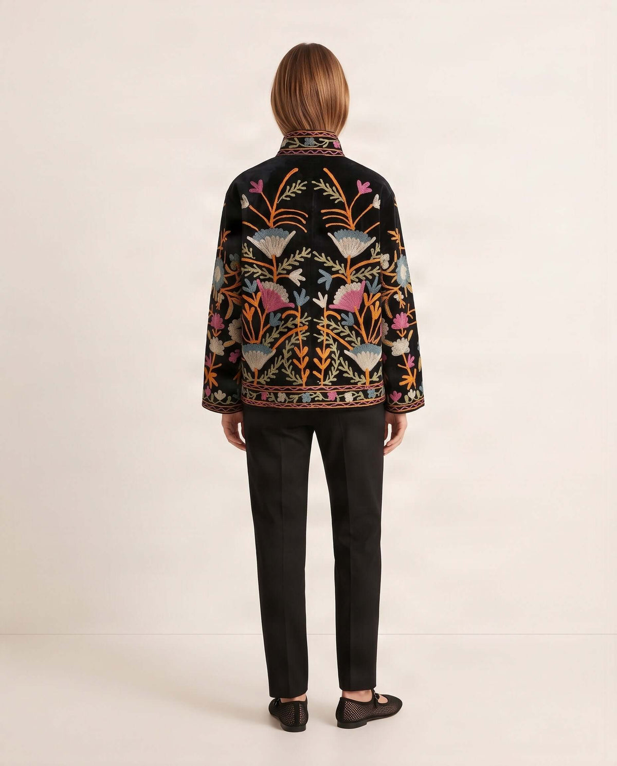 Wendbare bestickte Samtjacke